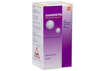 Augmentin BID 200 mg/28,5 mg/5 mL süspansiyon ambalajı