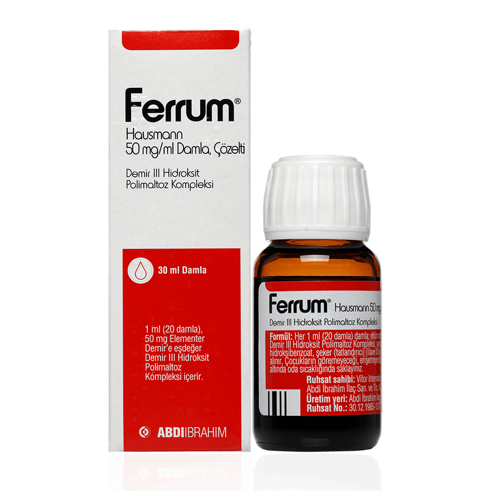 Ferrum Hausmann 50 mg/mL damla ürün ambalajı