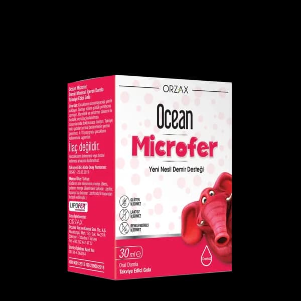 Ocean Microfer 8,5 mg/mL oral damla 30 mL ürün ambalajı